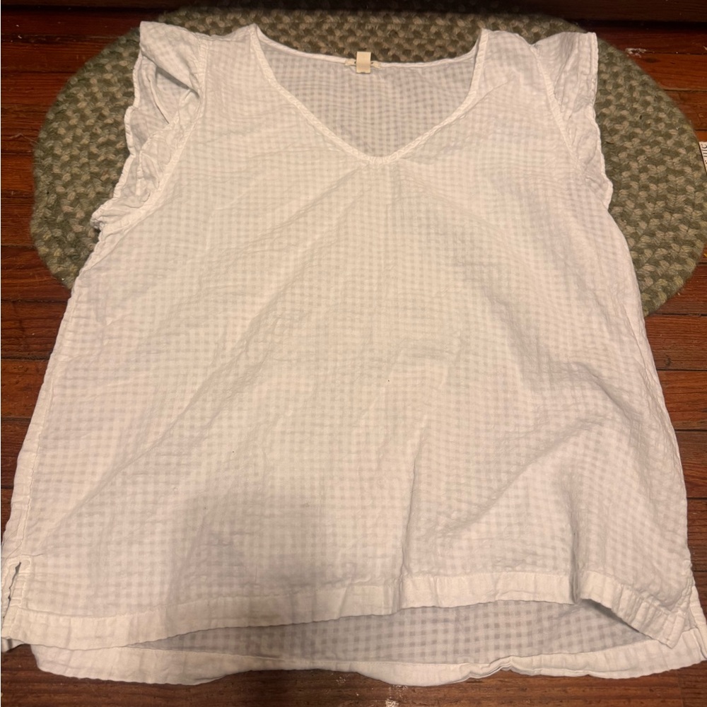 Chic Nation White Ruffle Sleeve Blouse